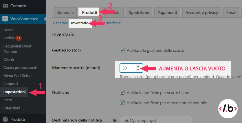 Woocommerce: Ordine non pagato annullato – Tempo limite raggiunto